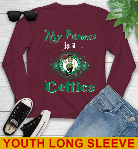 NBA Basketball Harry Potter My Patronus Is A Boston Celtics Youth Long Sleeve 6