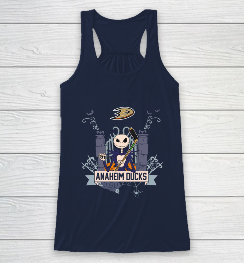 NHL Anaheim Ducks Hockey Jack Skellington Halloween Racerback Tank 8