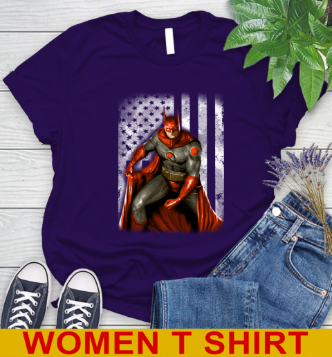Cleveland Browns NFL Football Batman DC American Flag Shirt Women's T-Shirt 4