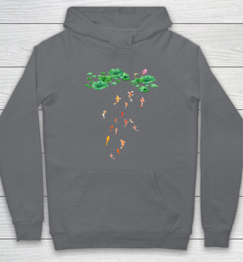 Watercolor Japanese Koi Fish Goldfish Lily Pad Lotus Leaf Shirt Hoodie 3