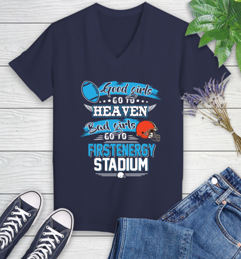 Cleveland Browns NFL Bad Girls Go To Firstenergy Stadium Shirt Women's V-Neck T-Shirt 12