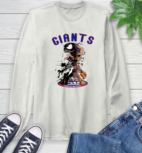 NFL New York Giants Football Venom Groot Guardians Of The Galaxy Long Sleeve T-Shirt 12
