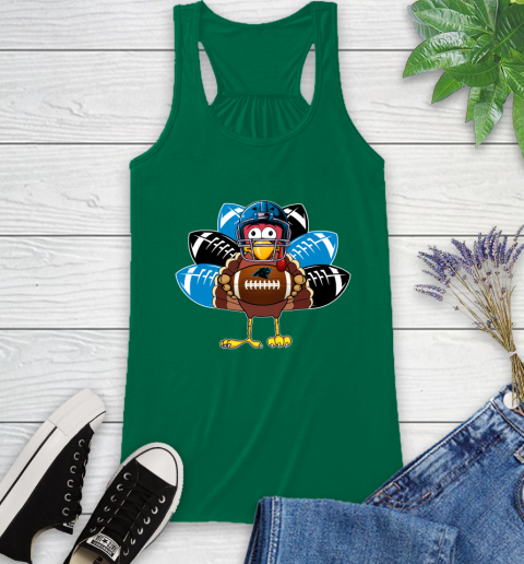 Carolina Panthers Turkey Thanksgiving Day Racerback Tank 7
