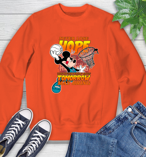 Charlotte Hornets NBA Basketball Mickey Disney Never Lose Hope Sweatshirt 3