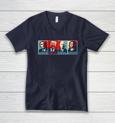 Hope Hate Heal Grow V-Neck T-Shirt 2