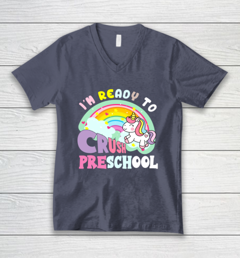 Back to school shirt ready to crush preschool unicorn V-Neck T-Shirt 7