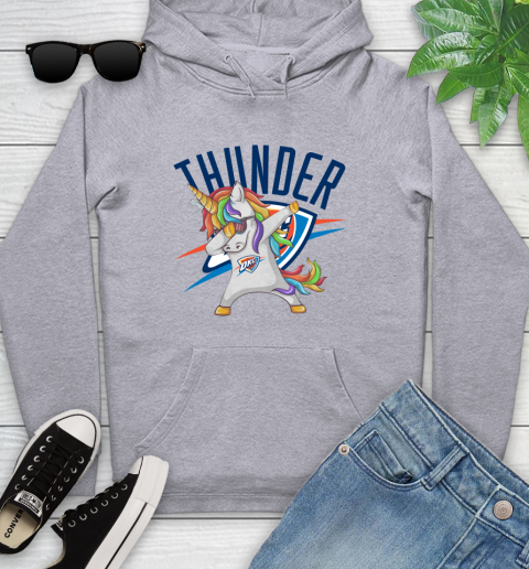 Oklahoma City Thunder NBA Basketball Funny Unicorn Dabbing Sports Youth Hoodie 6