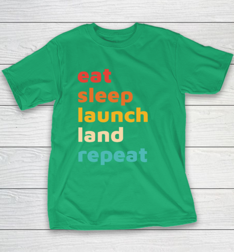 Eat Sleep Launch Land Repeat Youth T-Shirt 4
