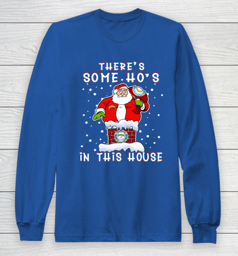 Los Angeles Chargers Christmas There Is Some Hos In This House Santa Stuck In The Chimney NFL Long Sleeve T-Shirt 6