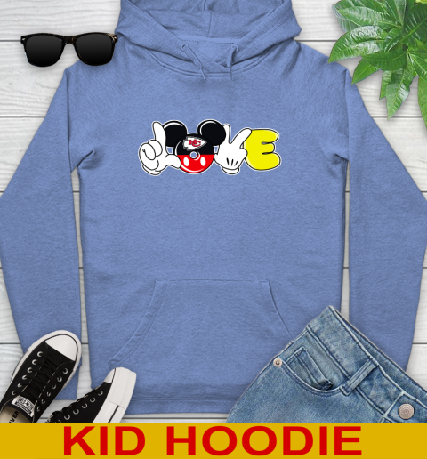 Kansas City Chiefs NFL Football Love Mickey Disney Sports Youth Hoodie 12