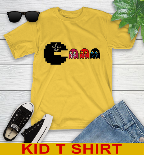 New Orleans Saints NFL Football Pac Man Champion Youth T-Shirt 9 New Orleans Saints NFL Football Pac Man Champion Youth T-Shirt - Image 9