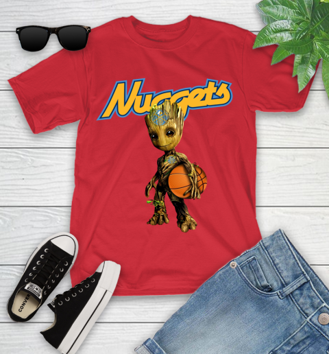 Denver Nuggets NBA Basketball Groot Marvel Guardians Of The Galaxy Youth T-Shirt 10