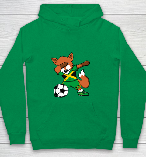 Dabbing Fox Jamaica Soccer Fans Jersey Jamaican Football Fan Youth Hoodie 6