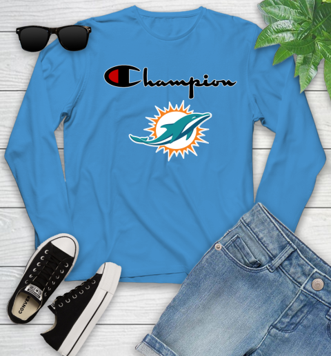 NFL Football Miami Dolphins Champion Shirt Youth Long Sleeve 5