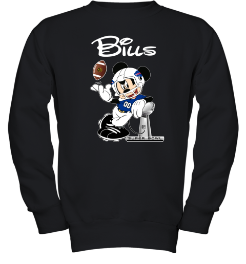 Mickey Bills Taking The Super Bowl Trophy Football Youth Sweatshirt