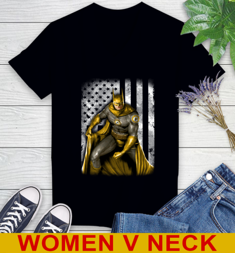 Indiana Pacers NBA Basketball Batman DC American Flag Shirt Women's V-Neck T-Shirt