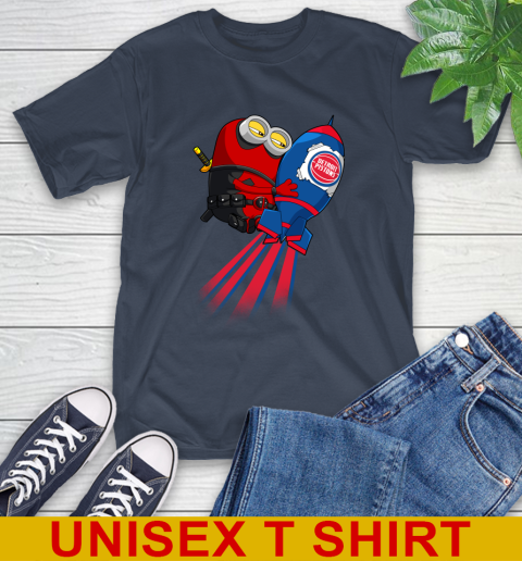 NBA Basketball Detroit Pistons Deadpool Minion Marvel Shirt T-Shirt 3