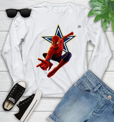 NFL Spider Man Avengers Endgame Football Dallas Cowboys Youth Long Sleeve