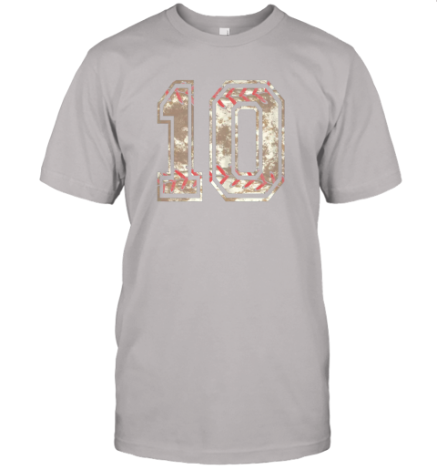 lxpp baseball jersey number 10 vintage distressed jersey t shirt 60 front ash
