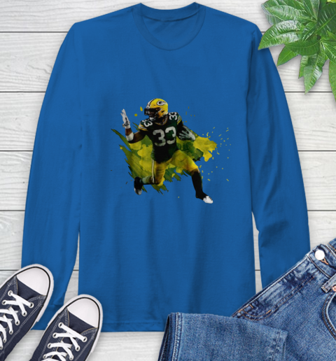 Aaron Jones Running Green Bay Packers Long Sleeve T-Shirt 10