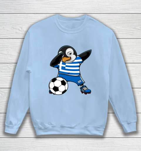 Dabbing Penguin Greece Soccer Fans Jersey Football Lovers Sweatshirt 4