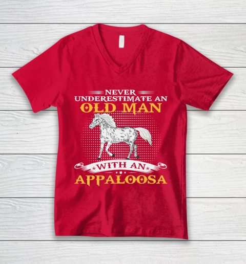 Father gift shirt Mens Never Underestimate An Old Man With An Appaloosa Horse Funny T Shirt V-Neck T-Shirt 6
