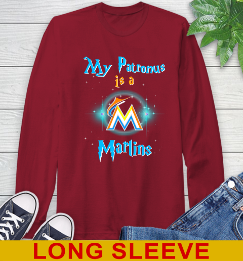 MLB Baseball Harry Potter My Patronus Is A Miami Marlins Long Sleeve T-Shirt 9