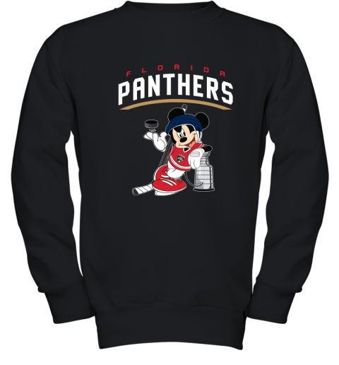 Mickey Florida Panthers With The Stanley Cup Hockey NHL Youth Sweatshirt