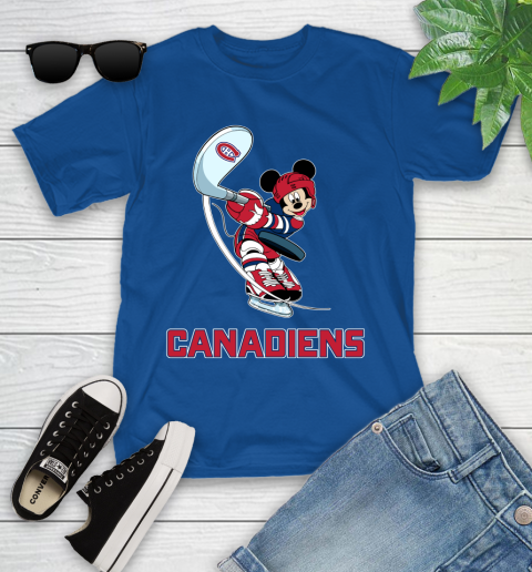 NHL Hockey Montreal Canadiens Cheerful Mickey Mouse Shirt Youth T-Shirt 9