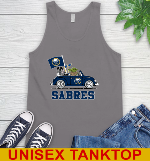 NHL Hockey Buffalo Sabres Darth Vader Baby Yoda Driving Star Wars Shirt Tank Top 7