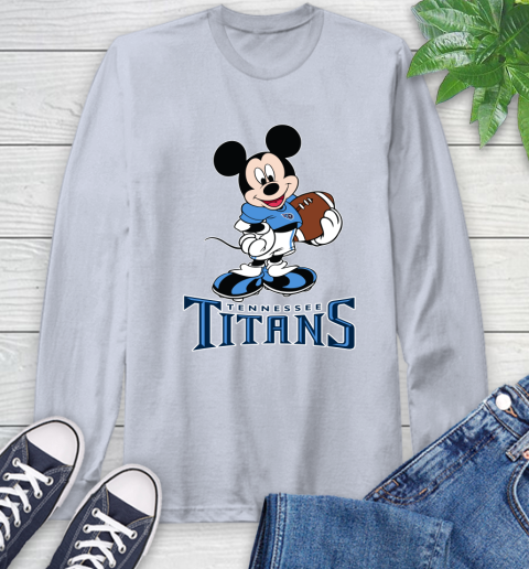 NFL Football Tennessee Titans Cheerful Mickey Mouse Shirt Long Sleeve T-Shirt 6