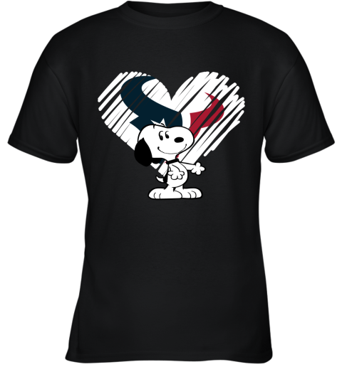 I Love Houston Texans Snoopy In My Heart NFL Youth T-Shirt