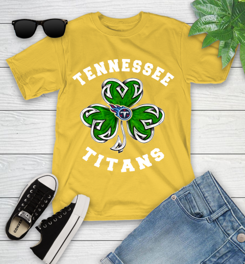 NFL Tennessee Titans Three Leaf Clover St Patrick's Day Football Sports Youth T-Shirt 10
