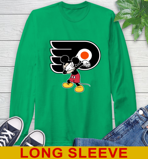 Philadelphia Flyers NHL Hockey Dabbing Mickey Disney Sports Long Sleeve T-Shirt 7