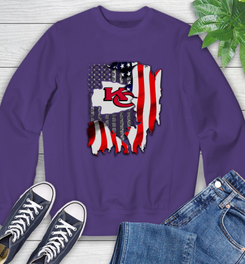 Kansas City Chiefs NFL Football American Flag Sweatshirt 4