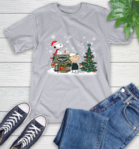 NFL New York Jets Snoopy Charlie Brown Christmas Football Super Bowl Sports T-Shirt 6