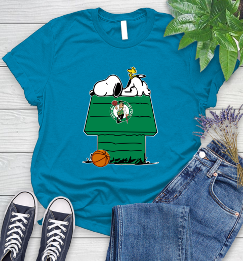 Boston Celtics NBA Basketball Snoopy Woodstock The Peanuts Movie Women's T-Shirt 7