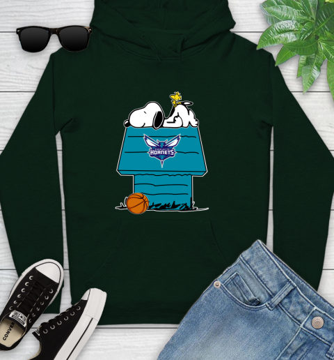 Charlotte Hornets NBA Basketball Snoopy Woodstock The Peanuts Movie Youth Hoodie 13