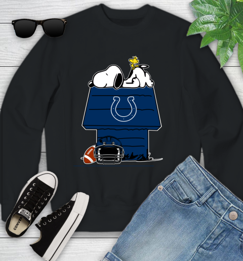 Indianapolis Colts NFL Football Snoopy Woodstock The Peanuts Movie Youth Sweatshirt 2