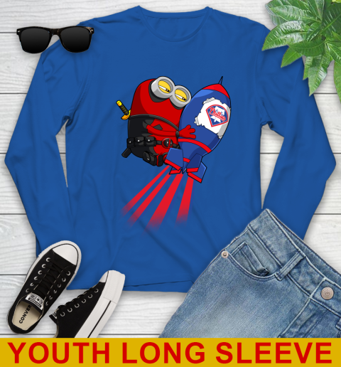 MLB Baseball Philadelphia Phillies Deadpool Minion Marvel Shirt Youth Long Sleeve 10