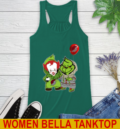 Portland Trail Blazers Baby Pennywise Grinch Christmas NBA Basketball Racerback Tank 7