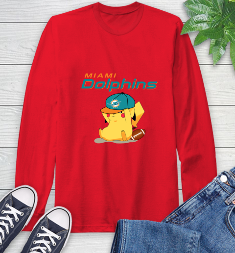 NFL Pikachu Football Sports Miami Dolphins Long Sleeve T-Shirt 10