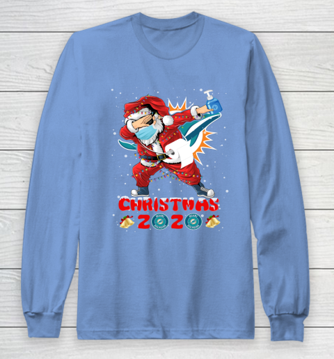 Miami Dolphins Funny Santa Claus Dabbing Christmas 2020 NFL Long Sleeve T-Shirt 8