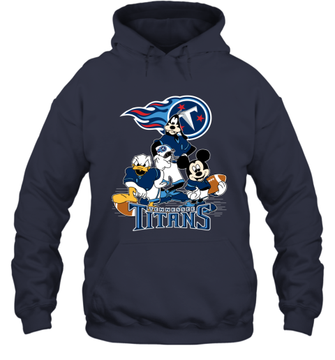 NFL Tennessee Titans Mickey Mouse Donald Duck Goofy Football T Shirt 0UK3NslOnNK hoodie 23 95 151514 front navy