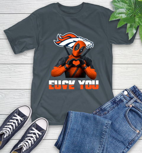 NHL Denver Broncos Deadpool Love You Fuck You Football Sports T-Shirt 10