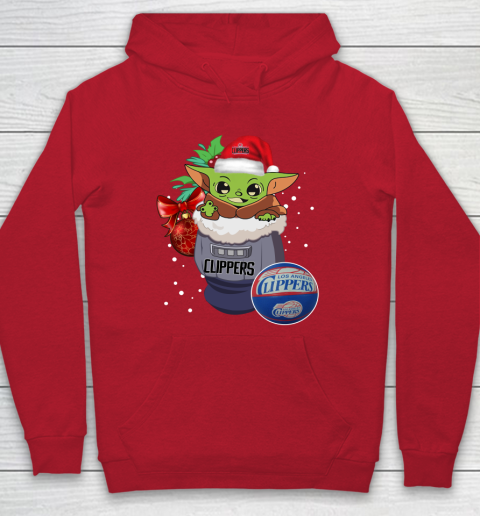 LA Clippers Christmas Baby Yoda Star Wars Funny Happy NBA Hoodie 10