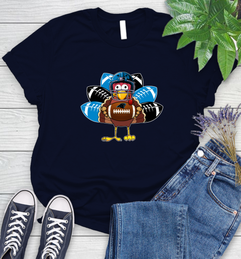 Carolina Panthers Turkey Thanksgiving Day Women's T-Shirt 3