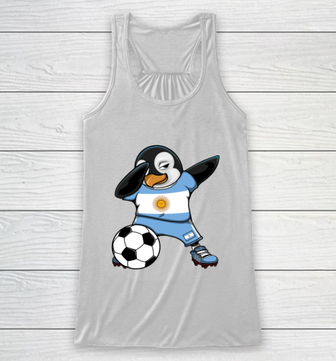 Dabbing Penguin Argentina Soccer Fans Jersey Football Lovers Racerback Tank