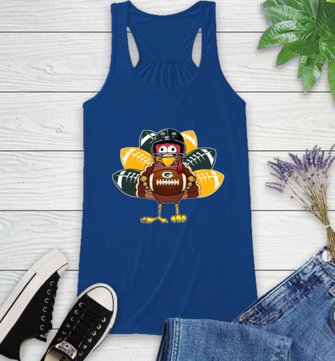 Green Bay Packers Turkey Thanksgiving Day Racerback Tank 9