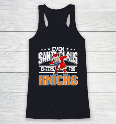 New York Knicks Even Santa Claus Cheers For Christmas NBA Racerback Tank 7